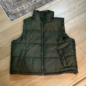 Zella Olive Green Quilted Puffer Vest